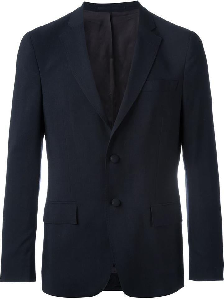 Officine Generale Two Button Blazer, Men's, Size: 52, Blue, Viscose/wool