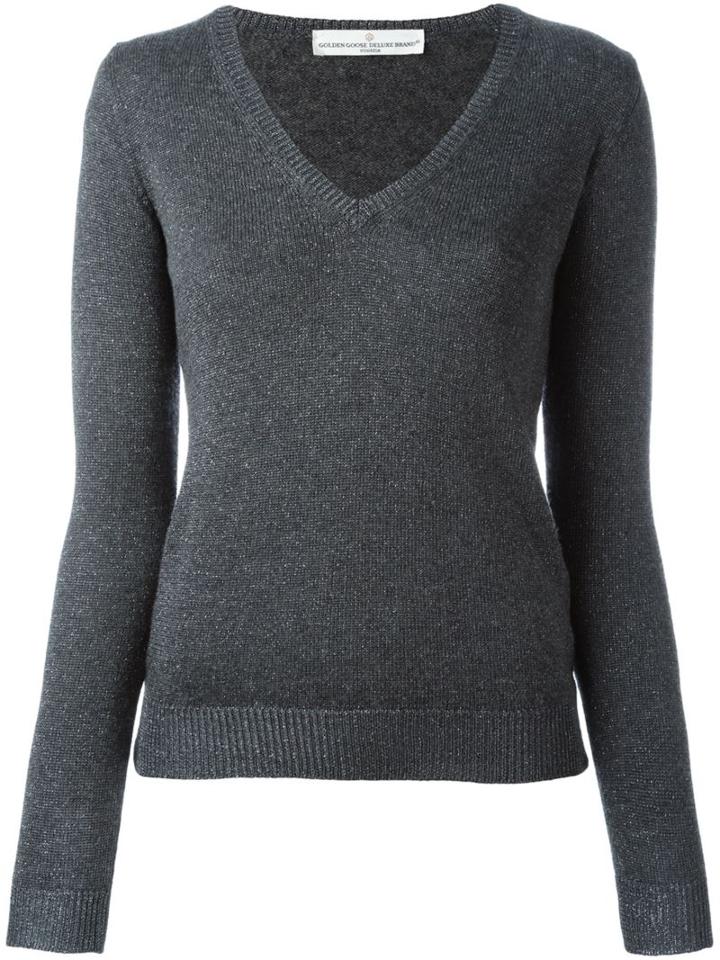 Golden Goose Deluxe Brand V-neck Jumper, Women's, Size: Medium, Grey, Polyamide/polyester/acetate/merino