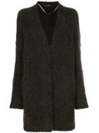 Luisa Cerano Long Open Cardigan - Brown