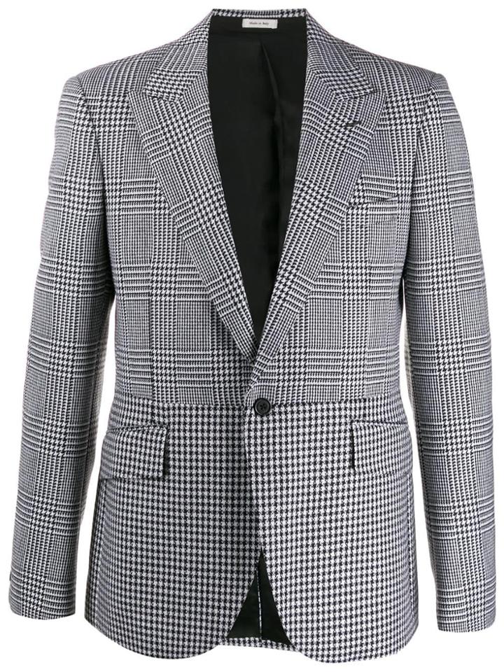 Alexander Mcqueen Hybrid Check Blazer - Black