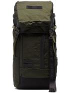 Nemen Green And Black Logo Embroidered Backpack