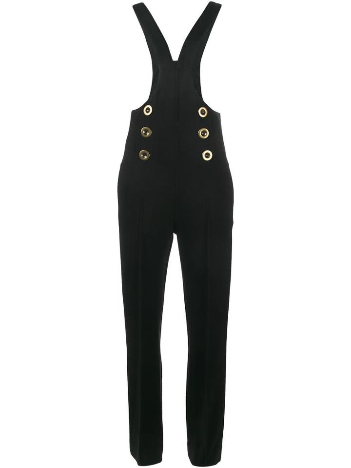 Chloé Dungaree Jumpsuit, Women's, Size: 36, Black, Virgin Wool/cotton