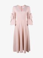 Roksanda Sibella Bow Embellished Dress, Women's, Size: 14, Pink/purple, Polyester/spandex/elastane/silk/silk