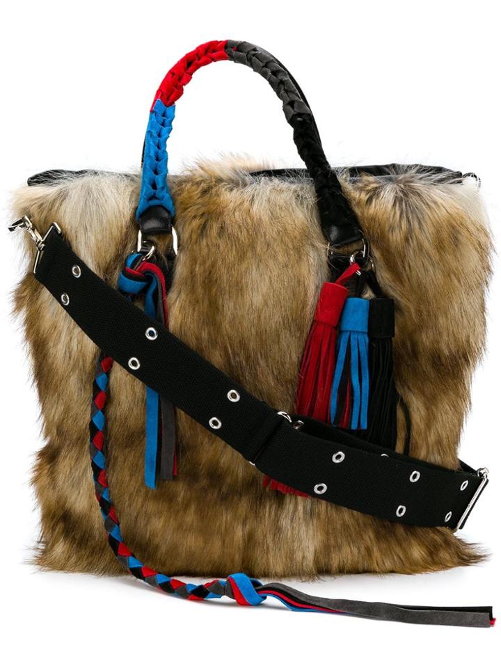 Sacai Fluffy Wide Tote Bag - Nude & Neutrals