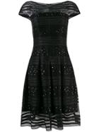 Talbot Runhof Sequined Lace Flared Dress - Black