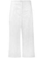 Blugirl - Embroidered Cropped Trousers - Women - Cotton - 44, White, Cotton