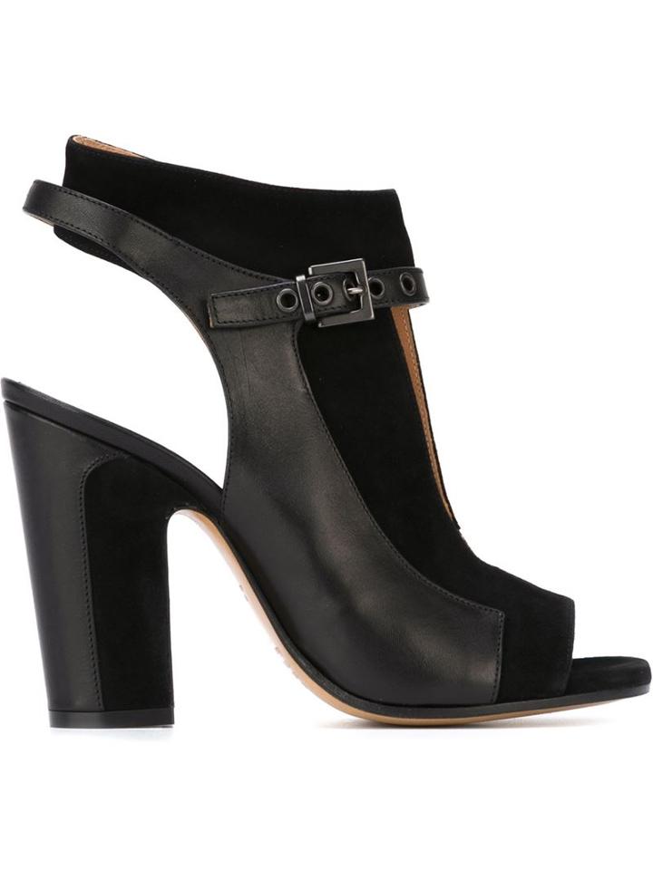 Maison Margiela Chunky Heel Sandals, Women's, Size: 39.5, Black, Leather