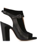 Maison Margiela Chunky Heel Sandals, Women's, Size: 39.5, Black, Leather