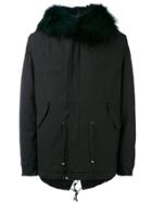 Mr & Mrs Italy Patched Short Parka - Black