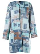 Fernanda Yamamoto Abstract Print Oversized Coat, Women's, Size: 43, Blue, Cotton