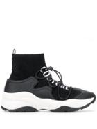 Versace Jeans Couture Sock Style Panelled Sneakers - Black