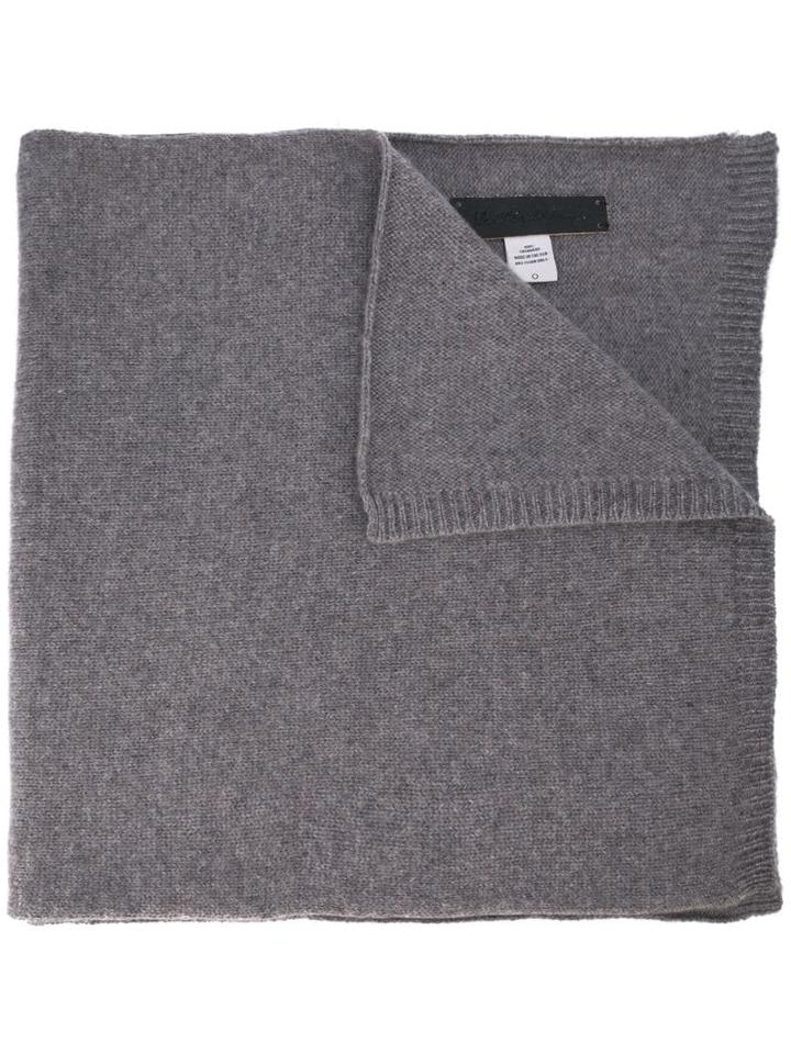 The Elder Statesman Ribbed End Scarf - Grey