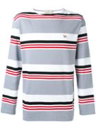 Maison Kitsuné - 'marin' Long Sleeve T-shirt - Men - Cotton/linen/flax - M, Grey, Cotton/linen/flax