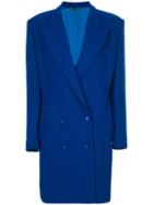 Versace Vintage Padded Shoulder Coat - Blue