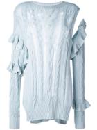 Magda Butrym Distressed Ruffle Jumper - Blue