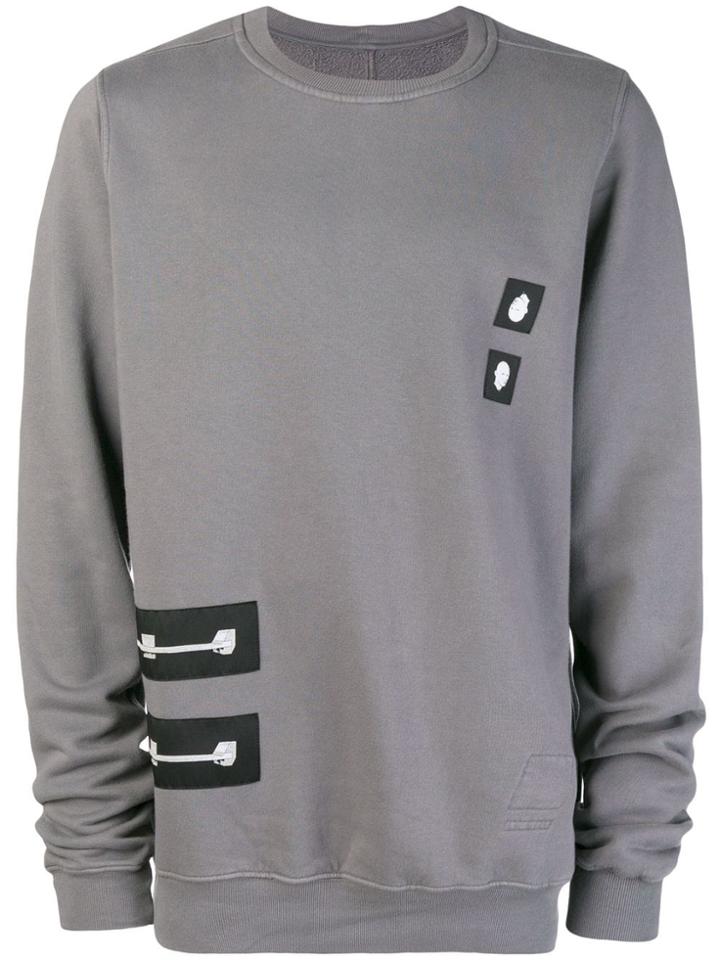 Rick Owens Drkshdw Patch Long-sleeve Sweatshirt - Blue