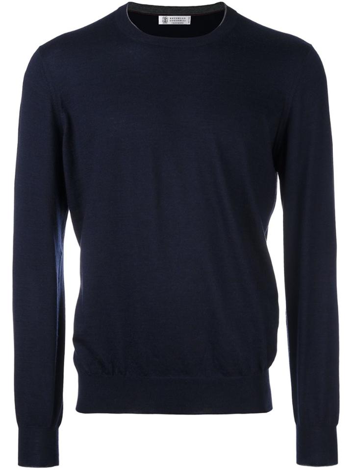 Brunello Cucinelli Crew Neck Pullover - Blue