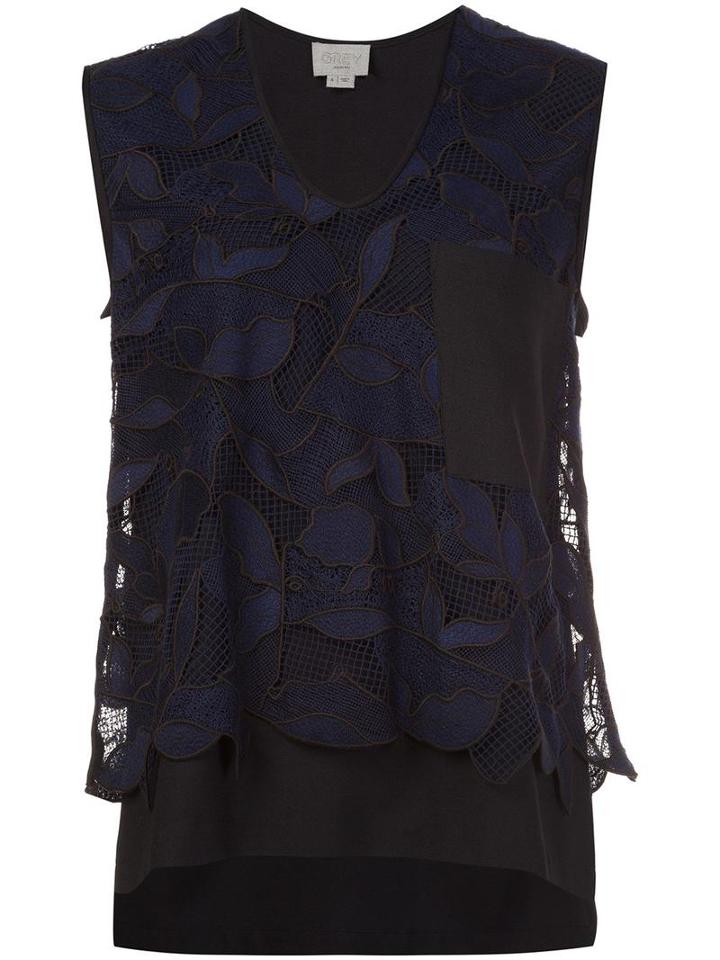 Grey Jason Wu Floral Layered Tank Top, Women's, Size: 2, Blue, Nylon