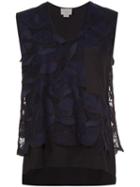 Grey Jason Wu Floral Layered Tank Top, Women's, Size: 2, Blue, Nylon