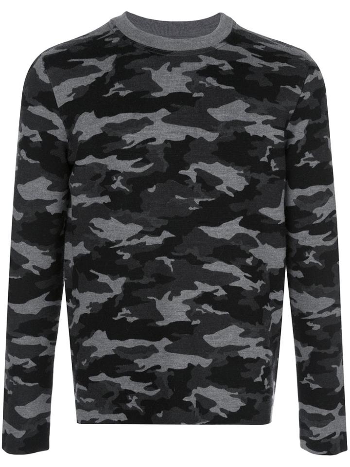 Aztech Mountain Camouflage Crew Neck Jumper - Black