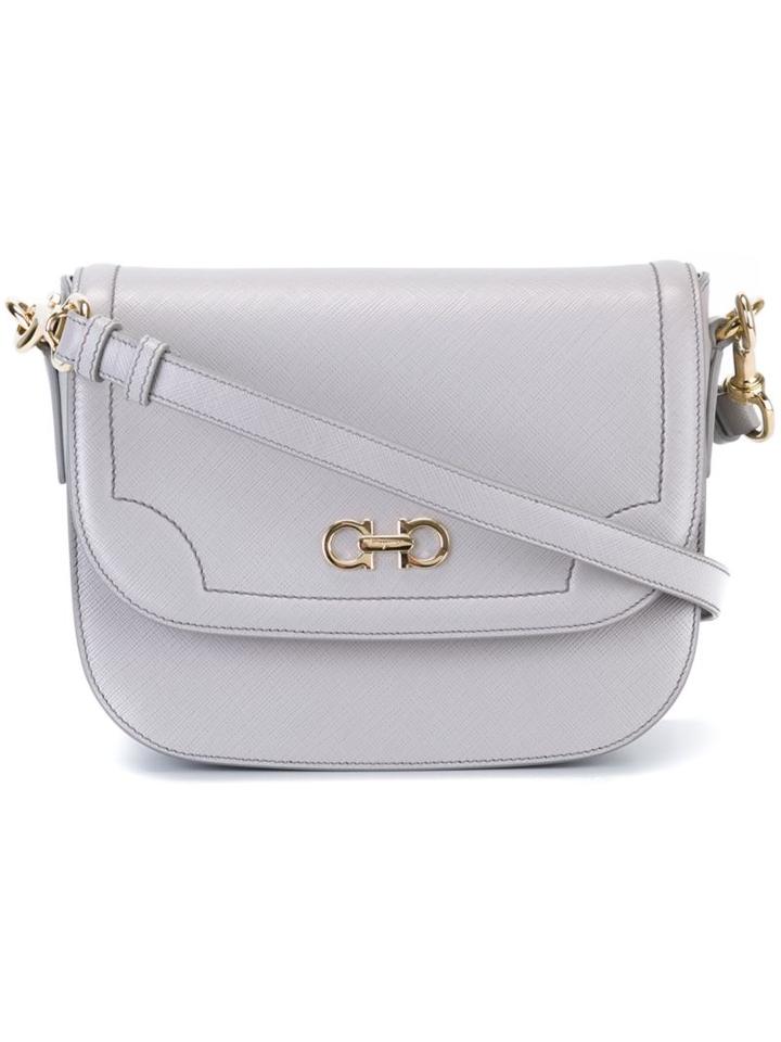 Salvatore Ferragamo Greta Crossbody Bag, Women's, Grey, Calf Leather