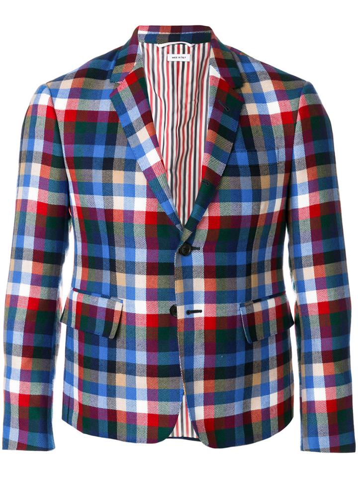 Thom Browne Gingham Tartan High-armhole Sport Coat - Multicolour