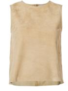 Vince Sleeveless Top, Women's, Size: Medium, Brown, Lamb Skin