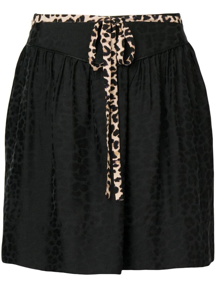 Zadig & Voltaire Leopard Print Mini Skirt - Black