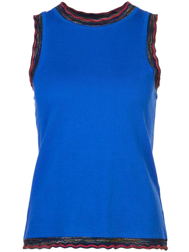 Derek Lam 10 Crosby Sleeveless Shell With Rib Trim - Blue