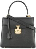 Gucci Vintage Lady Lock Logos 2way Hand Bag - Black
