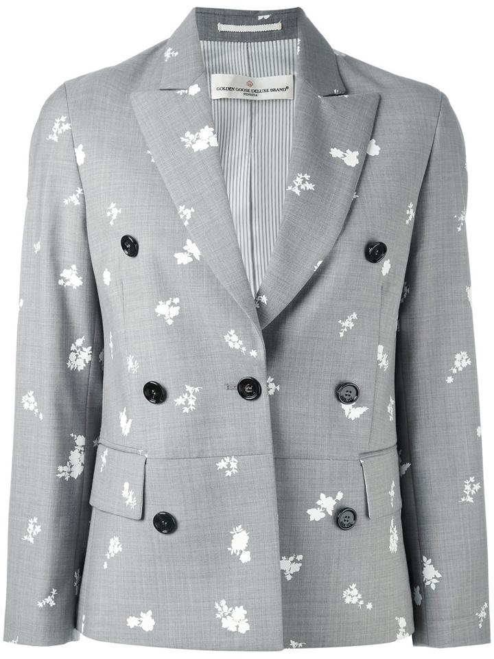 Golden Goose Deluxe Brand - Printed Blazer - Women - Polyester/acetate/virgin Wool - S, Grey, Polyester/acetate/virgin Wool