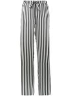 Marques'almeida - Stripe Wide-leg Trousers - Women - Silk - 6, Black, Silk