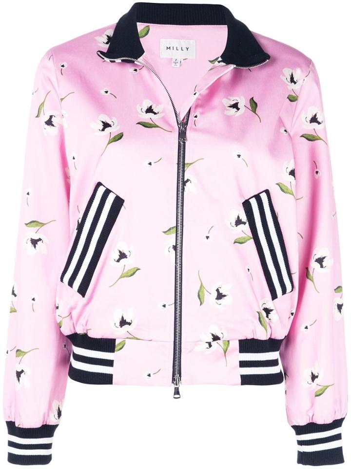 Milly Floral Bomber Jacket - Pink
