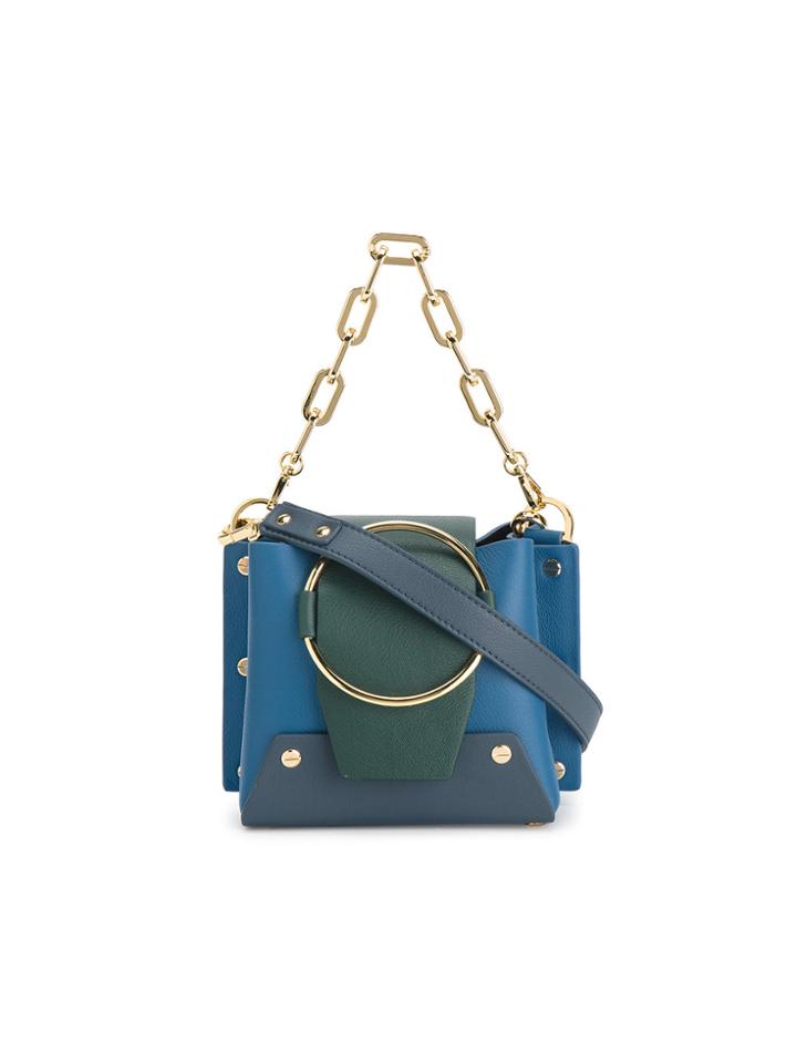 Yuzefi Mini Blue Leather Delila Bucket Bag