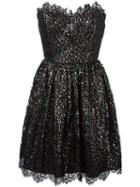 Saint Laurent Strapless Cocktail Dress, Women's, Size: 38, Black, Cotton/polyamide/silk