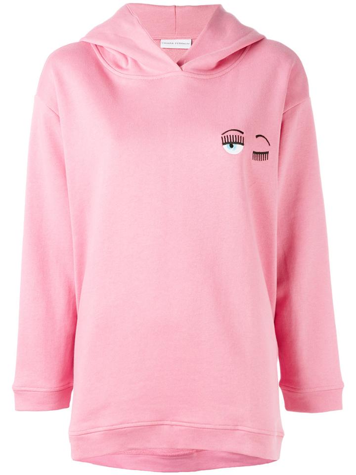 Chiara Ferragni Wink Patch Hoodie - Pink & Purple