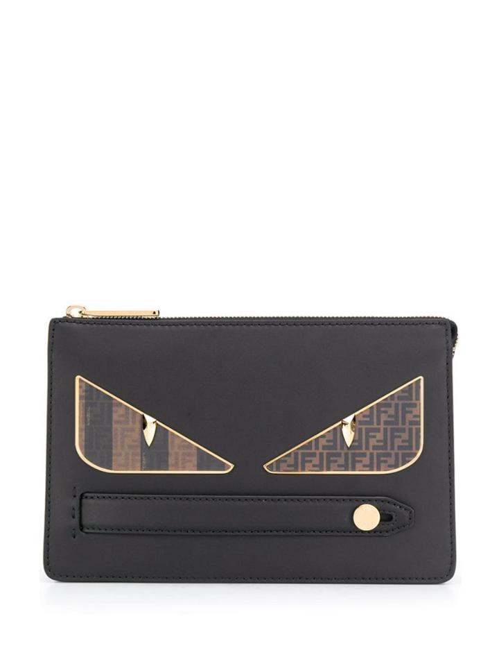 Fendi Leather Slim Pouch - Black