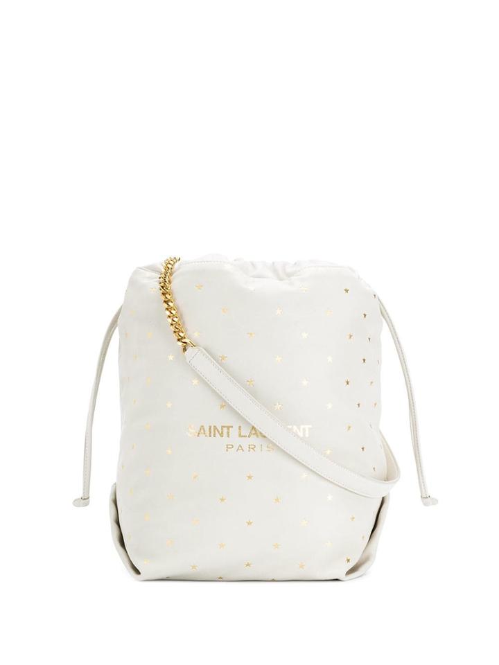 Saint Laurent Star Print Shoulder Bag - Neutrals