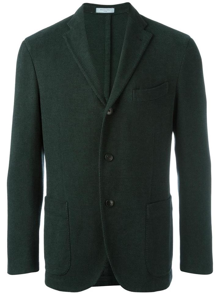 Boglioli Classic Blazer, Men's, Size: 50, Green, Cotton/spandex/elastane