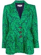 Yves Saint Laurent Vintage Floral-jacquard Blazer - Green
