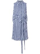 Milly Checked Shirt Dress - White