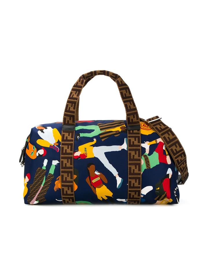 Fendi Kids Teen Ffriends Print Tote - Blue
