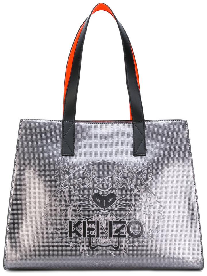 Kenzo - Tiger Tote - Women - Polyamide/pvc - One Size, Women's, Grey, Polyamide/pvc