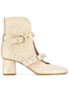 Red Valentino Cut-out Glitter Booties - Metallic
