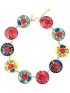 Kenzo Vintage 'roses' Choker Necklace, Women's, Red
