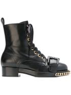 No21 Chain Trimmed Boots - Black