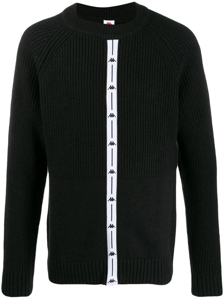 Kappa Logo Tape Ribbed Jumper - Black