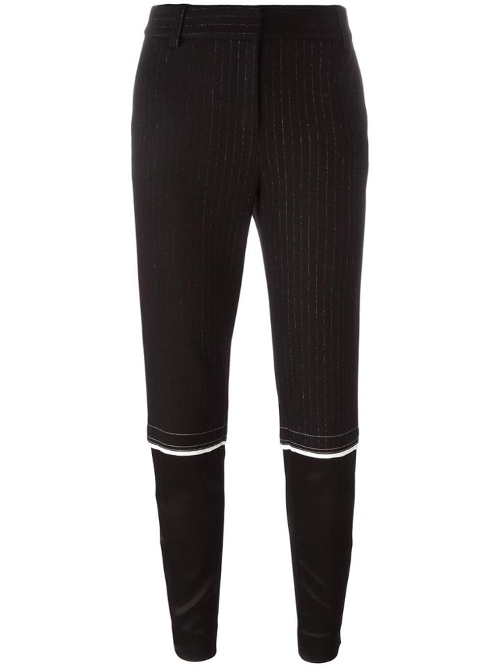 Dkny Tapered Pinstripe Trousers - Black