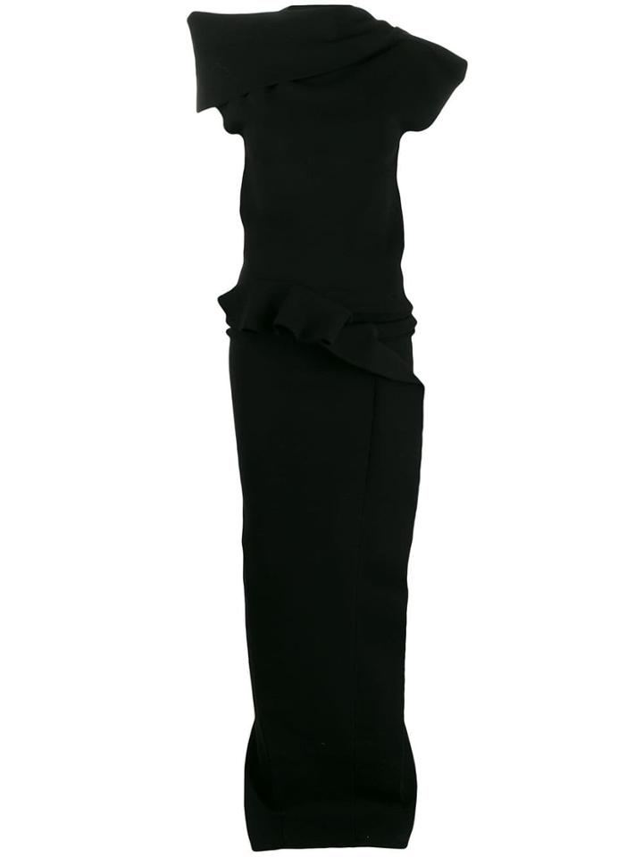 Rick Owens Open Back Structured Long Dress - Black