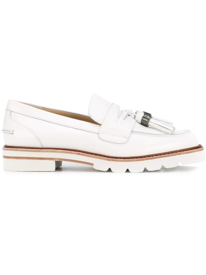 Stuart Weitzman Tassel Brogues - White